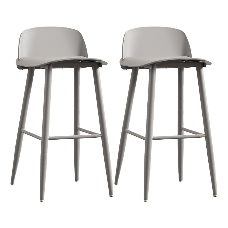 Modern Armless Backrest Counter Stool Iron Kitchen Bar Stool with Acrylic Seat and Pedal Light Gray 2 Piece Set Clearhalo 'Bar Furniture' 'Bar Stools' 'bar_stools' 'furn' 'furn_bar_stools' 'Furniture' 'furniture_bar_stools' 'Kitchen & Dining Furniture' 4939792