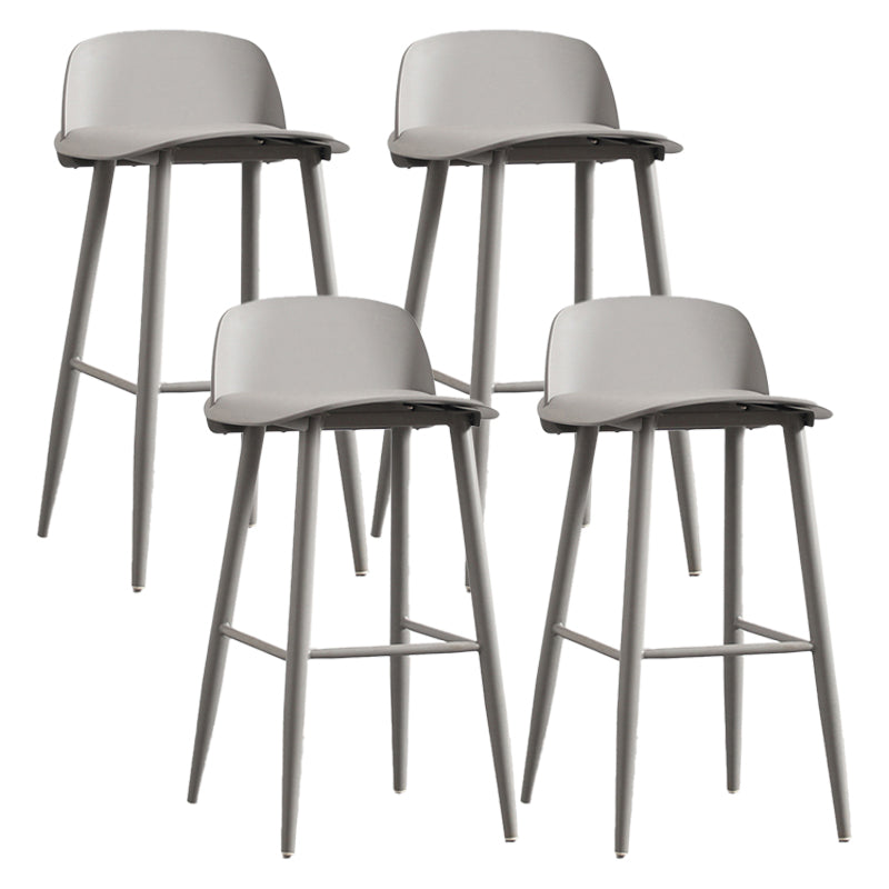 Modern Armless Backrest Counter Stool Iron Kitchen Bar Stool with Acrylic Seat and Pedal Light Gray 4 Piece Set Clearhalo 'Bar Furniture' 'Bar Stools' 'bar_stools' 'furn' 'furn_bar_stools' 'Furniture' 'furniture_bar_stools' 'Kitchen & Dining Furniture' 4939794