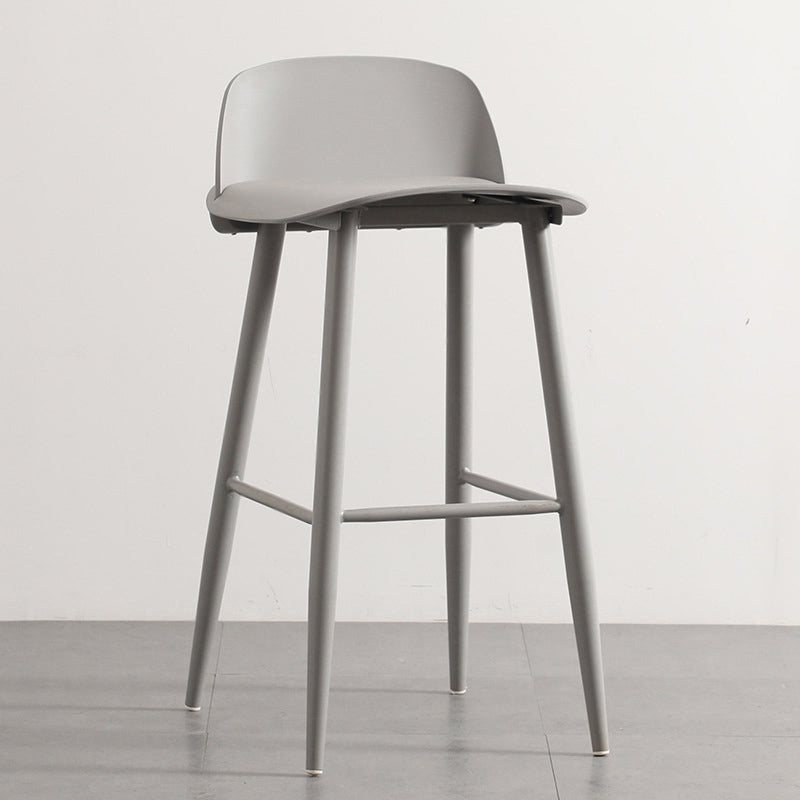 Modern Armless Backrest Counter Stool Iron Kitchen Bar Stool with Acrylic Seat and Pedal Clearhalo 'Bar Furniture' 'Bar Stools' 'bar_stools' 'furn' 'furn_bar_stools' 'Furniture' 'furniture_bar_stools' 'Kitchen & Dining Furniture' 4939795