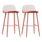 Modern Armless Backrest Counter Stool Iron Kitchen Bar Stool with Acrylic Seat and Pedal Pink 2 Piece Set Clearhalo 'Bar Furniture' 'Bar Stools' 'bar_stools' 'furn' 'furn_bar_stools' 'Furniture' 'furniture_bar_stools' 'Kitchen & Dining Furniture' 4939804