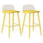 Modern Armless Backrest Counter Stool Iron Kitchen Bar Stool with Acrylic Seat and Pedal Yellow 2 Piece Set Clearhalo 'Bar Furniture' 'Bar Stools' 'bar_stools' 'furn' 'furn_bar_stools' 'Furniture' 'furniture_bar_stools' 'Kitchen & Dining Furniture' 4939807
