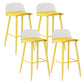 Modern Armless Backrest Counter Stool Iron Kitchen Bar Stool with Acrylic Seat and Pedal Yellow 4 Piece Set Clearhalo 'Bar Furniture' 'Bar Stools' 'bar_stools' 'furn' 'furn_bar_stools' 'Furniture' 'furniture_bar_stools' 'Kitchen & Dining Furniture' 4939808