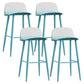 Modern Armless Backrest Counter Stool Iron Kitchen Bar Stool with Acrylic Seat and Pedal Blue 4 Piece Set Clearhalo 'Bar Furniture' 'Bar Stools' 'bar_stools' 'furn' 'furn_bar_stools' 'Furniture' 'furniture_bar_stools' 'Kitchen & Dining Furniture' 4939811