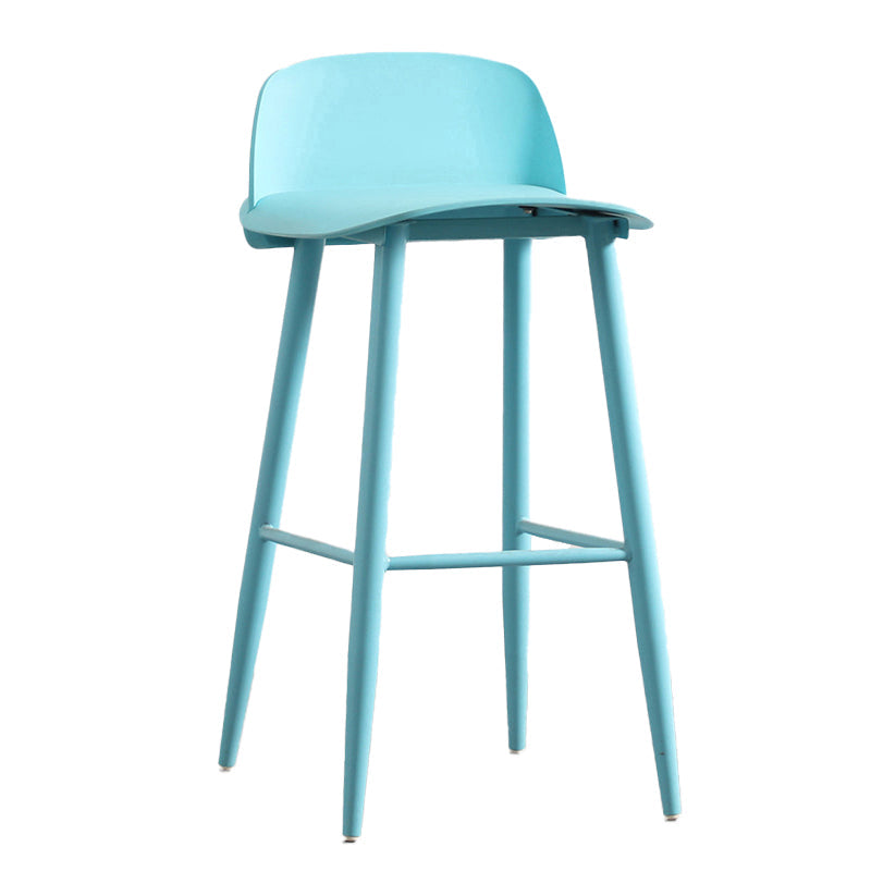 Modern Armless Backrest Counter Stool Iron Kitchen Bar Stool with Acrylic Seat and Pedal Light Blue 1 Piece Clearhalo 'Bar Furniture' 'Bar Stools' 'bar_stools' 'furn' 'furn_bar_stools' 'Furniture' 'furniture_bar_stools' 'Kitchen & Dining Furniture' 4939812