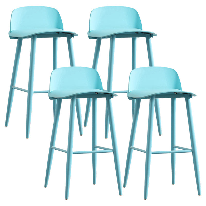 Modern Armless Backrest Counter Stool Iron Kitchen Bar Stool with Acrylic Seat and Pedal Light Blue 4 Piece Set Clearhalo 'Bar Furniture' 'Bar Stools' 'bar_stools' 'furn' 'furn_bar_stools' 'Furniture' 'furniture_bar_stools' 'Kitchen & Dining Furniture' 4939814