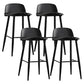 Modern Armless Backrest Counter Stool Iron Kitchen Bar Stool with Acrylic Seat and Pedal Gloss Black 4 Piece Set Clearhalo 'Bar Furniture' 'Bar Stools' 'bar_stools' 'furn' 'furn_bar_stools' 'Furniture' 'furniture_bar_stools' 'Kitchen & Dining Furniture' 4939817
