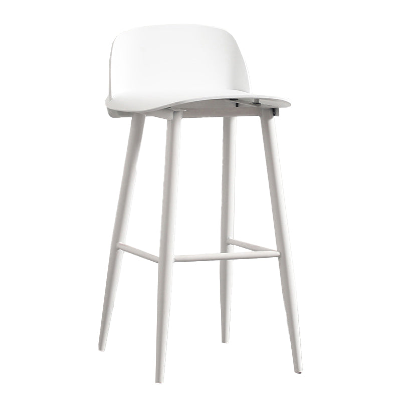 Modern Armless Backrest Counter Stool Iron Kitchen Bar Stool with Acrylic Seat and Pedal Gloss White 1 Piece Clearhalo 'Bar Furniture' 'Bar Stools' 'bar_stools' 'furn' 'furn_bar_stools' 'Furniture' 'furniture_bar_stools' 'Kitchen & Dining Furniture' 4939818