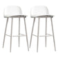 Modern Armless Backrest Counter Stool Iron Kitchen Bar Stool with Acrylic Seat and Pedal Gloss White 2 Piece Set Clearhalo 'Bar Furniture' 'Bar Stools' 'bar_stools' 'furn' 'furn_bar_stools' 'Furniture' 'furniture_bar_stools' 'Kitchen & Dining Furniture' 4939819