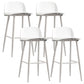 Modern Armless Backrest Counter Stool Iron Kitchen Bar Stool with Acrylic Seat and Pedal Gloss White 4 Piece Set Clearhalo 'Bar Furniture' 'Bar Stools' 'bar_stools' 'furn' 'furn_bar_stools' 'Furniture' 'furniture_bar_stools' 'Kitchen & Dining Furniture' 4939820