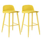 Modern Armless Backrest Counter Stool Iron Kitchen Bar Stool with Acrylic Seat and Pedal Light Yellow 2 Piece Set Clearhalo 'Bar Furniture' 'Bar Stools' 'bar_stools' 'furn' 'furn_bar_stools' 'Furniture' 'furniture_bar_stools' 'Kitchen & Dining Furniture' 4939822