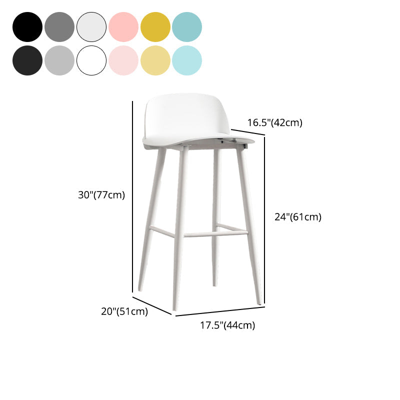 Modern Armless Backrest Counter Stool Iron Kitchen Bar Stool with Acrylic Seat and Pedal Clearhalo 'Bar Furniture' 'Bar Stools' 'bar_stools' 'furn' 'furn_bar_stools' 'Furniture' 'furniture_bar_stools' 'Kitchen & Dining Furniture' 4939827