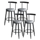 Modern Armless Backrest Counter Stool Iron Cafe Bar Stool with Velvet Cushion Gray 4 Piece Set Clearhalo 'Bar Furniture' 'Bar Stools' 'bar_stools' 'furn' 'furn_bar_stools' 'Furniture' 'furniture_bar_stools' 'Kitchen & Dining Furniture' 4939833