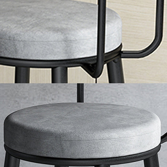 Modern Armless Backrest Counter Stool Iron Cafe Bar Stool with Velvet Cushion Clearhalo 'Bar Furniture' 'Bar Stools' 'bar_stools' 'furn' 'furn_bar_stools' 'Furniture' 'furniture_bar_stools' 'Kitchen & Dining Furniture' 4939840