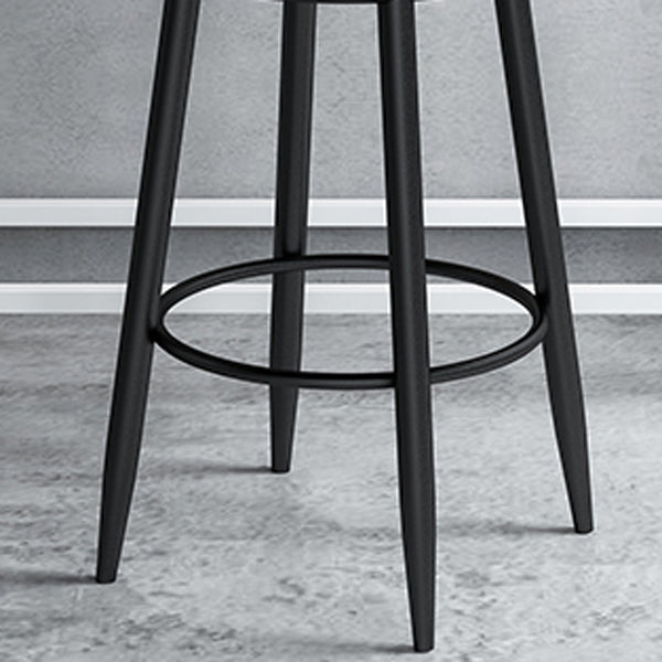 Modern Armless Backrest Counter Stool Iron Cafe Bar Stool with Velvet Cushion Clearhalo 'Bar Furniture' 'Bar Stools' 'bar_stools' 'furn' 'furn_bar_stools' 'Furniture' 'furniture_bar_stools' 'Kitchen & Dining Furniture' 4939841