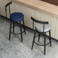 Modern Armless Backrest Counter Stool Iron Cafe Bar Stool with Velvet Cushion Clearhalo 'Bar Furniture' 'Bar Stools' 'bar_stools' 'furn' 'furn_bar_stools' 'Furniture' 'furniture_bar_stools' 'Kitchen & Dining Furniture' 4939850