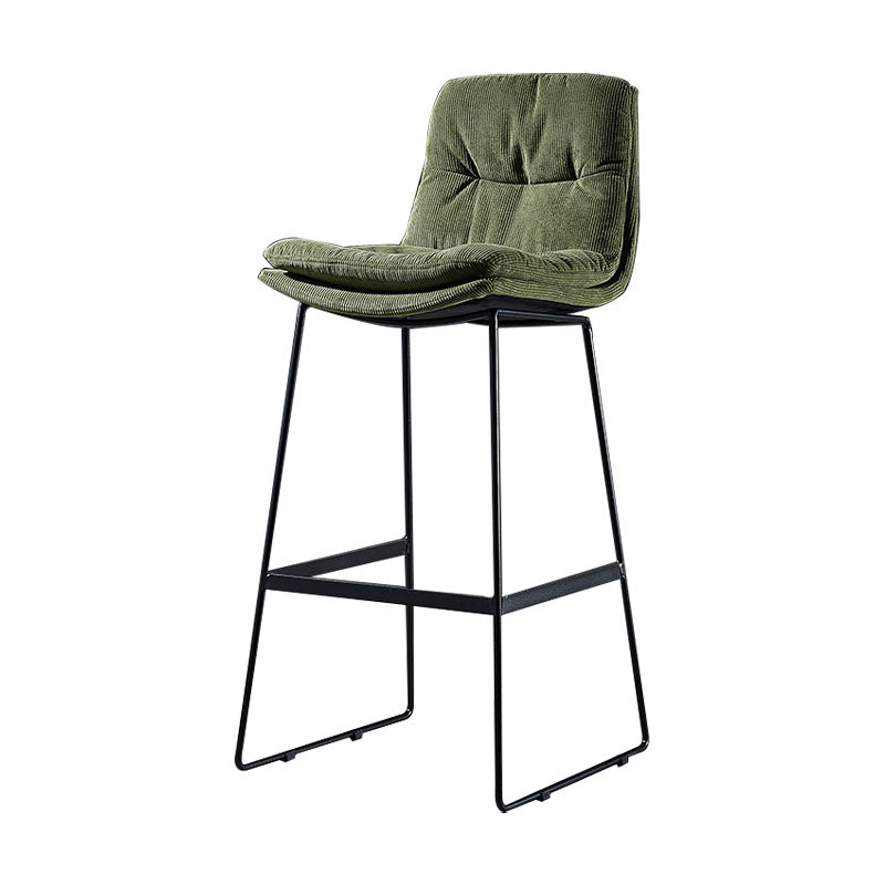 Scandinavian Matte Finish Leather Barstool Restaurant Upholstered Stool Blackish Green 1 Piece Bar Stool(30"H) Clearhalo 'Bar Furniture' 'Bar Stools' 'bar_stools' 'furn' 'furn_bar_stools' 'Furniture' 'furniture_bar_stools' 'Kitchen & Dining Furniture' 4939860