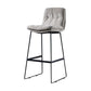 Scandinavian Matte Finish Leather Barstool Restaurant Upholstered Stool Grey 1 Piece Bar Stool(30"H) Clearhalo 'Bar Furniture' 'Bar Stools' 'bar_stools' 'furn' 'furn_bar_stools' 'Furniture' 'furniture_bar_stools' 'Kitchen & Dining Furniture' 4939861