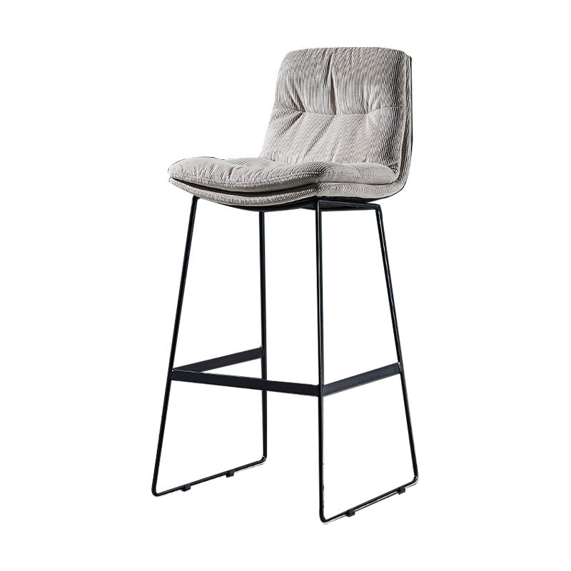 Scandinavian Matte Finish Leather Barstool Restaurant Upholstered Stool Grey 1 Piece Bar Stool(30"H) Clearhalo 'Bar Furniture' 'Bar Stools' 'bar_stools' 'furn' 'furn_bar_stools' 'Furniture' 'furniture_bar_stools' 'Kitchen & Dining Furniture' 4939861