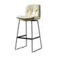 Scandinavian Matte Finish Leather Barstool Restaurant Upholstered Stool Beige 1 Piece Bar Stool(30"H) Clearhalo 'Bar Furniture' 'Bar Stools' 'bar_stools' 'furn' 'furn_bar_stools' 'Furniture' 'furniture_bar_stools' 'Kitchen & Dining Furniture' 4939865