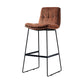 Scandinavian Matte Finish Leather Barstool Restaurant Upholstered Stool Dark Brown 1 Piece Bar Stool(30"H) Clearhalo 'Bar Furniture' 'Bar Stools' 'bar_stools' 'furn' 'furn_bar_stools' 'Furniture' 'furniture_bar_stools' 'Kitchen & Dining Furniture' 4939869