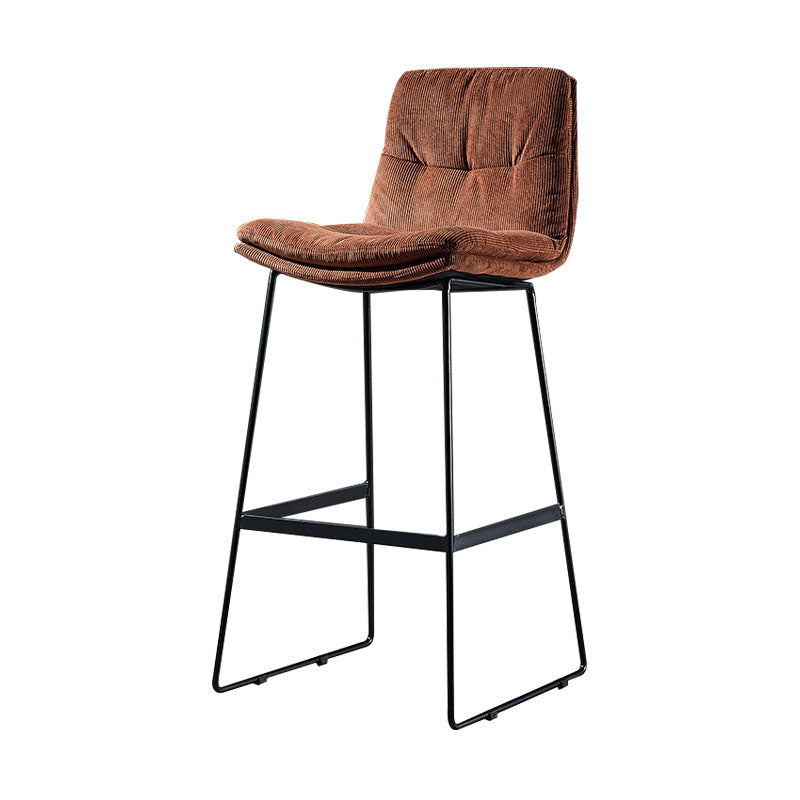 Scandinavian Matte Finish Leather Barstool Restaurant Upholstered Stool Dark Brown 1 Piece Bar Stool(30"H) Clearhalo 'Bar Furniture' 'Bar Stools' 'bar_stools' 'furn' 'furn_bar_stools' 'Furniture' 'furniture_bar_stools' 'Kitchen & Dining Furniture' 4939869