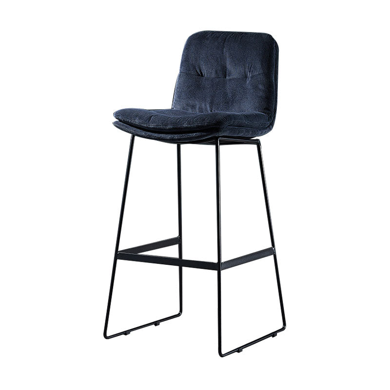 Scandinavian Matte Finish Leather Barstool Restaurant Upholstered Stool Navy Blue 1 Piece Bar Stool(30"H) Clearhalo 'Bar Furniture' 'Bar Stools' 'bar_stools' 'furn' 'furn_bar_stools' 'Furniture' 'furniture_bar_stools' 'Kitchen & Dining Furniture' 4939872