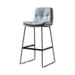 Scandinavian Matte Finish Leather Barstool Restaurant Upholstered Stool Light Gray 1 Piece Bar Stool(30"H) Clearhalo 'Bar Furniture' 'Bar Stools' 'bar_stools' 'furn' 'furn_bar_stools' 'Furniture' 'furniture_bar_stools' 'Kitchen & Dining Furniture' 4939877