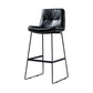 Scandinavian Matte Finish Leather Barstool Restaurant Upholstered Stool Black 1 Piece Bar Stool(30"H) Clearhalo 'Bar Furniture' 'Bar Stools' 'bar_stools' 'furn' 'furn_bar_stools' 'Furniture' 'furniture_bar_stools' 'Kitchen & Dining Furniture' 4939880