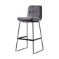Scandinavian Matte Finish Leather Barstool Restaurant Upholstered Stool Silver Gray 1 Piece Bar Stool(30"H) Clearhalo 'Bar Furniture' 'Bar Stools' 'bar_stools' 'furn' 'furn_bar_stools' 'Furniture' 'furniture_bar_stools' 'Kitchen & Dining Furniture' 4939882