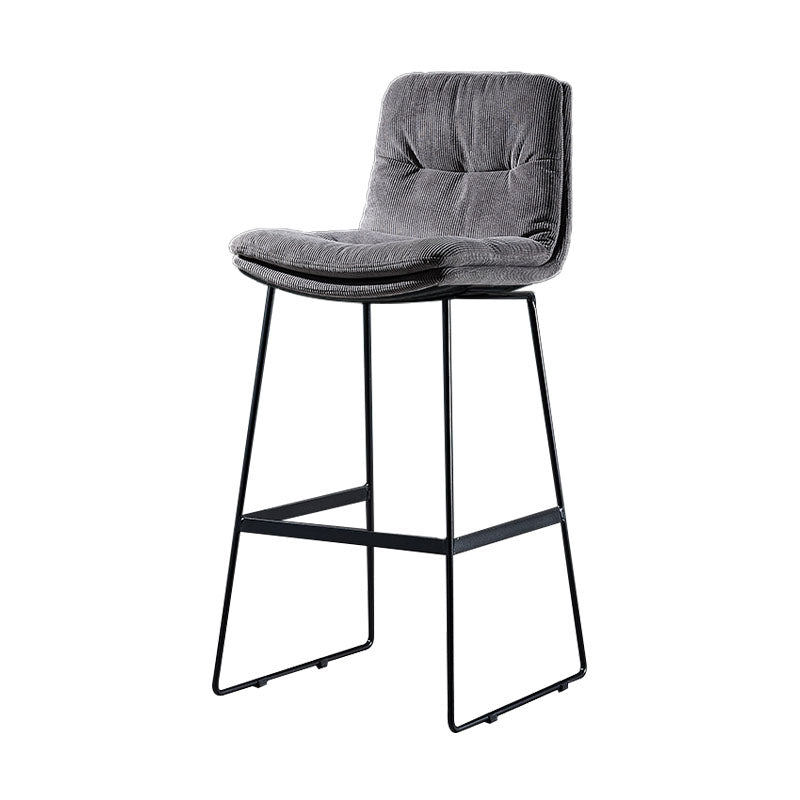 Scandinavian Matte Finish Leather Barstool Restaurant Upholstered Stool Silver Gray 1 Piece Bar Stool(30"H) Clearhalo 'Bar Furniture' 'Bar Stools' 'bar_stools' 'furn' 'furn_bar_stools' 'Furniture' 'furniture_bar_stools' 'Kitchen & Dining Furniture' 4939882