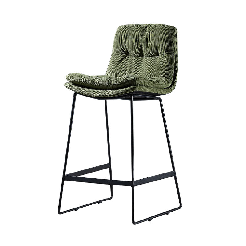 Scandinavian Matte Finish Leather Barstool Restaurant Upholstered Stool Blackish Green 1 Piece Counter Stool(26"H) Clearhalo 'Bar Furniture' 'Bar Stools' 'bar_stools' 'furn' 'furn_bar_stools' 'Furniture' 'furniture_bar_stools' 'Kitchen & Dining Furniture' 4939884