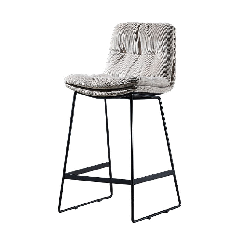 Scandinavian Matte Finish Leather Barstool Restaurant Upholstered Stool Grey 1 Piece Counter Stool(26"H) Clearhalo 'Bar Furniture' 'Bar Stools' 'bar_stools' 'furn' 'furn_bar_stools' 'Furniture' 'furniture_bar_stools' 'Kitchen & Dining Furniture' 4939886