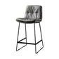 Scandinavian Matte Finish Leather Barstool Restaurant Upholstered Stool Dark Gray 1 Piece Counter Stool(26"H) Clearhalo 'Bar Furniture' 'Bar Stools' 'bar_stools' 'furn' 'furn_bar_stools' 'Furniture' 'furniture_bar_stools' 'Kitchen & Dining Furniture' 4939888