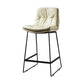 Scandinavian Matte Finish Leather Barstool Restaurant Upholstered Stool Beige 1 Piece Counter Stool(26"H) Clearhalo 'Bar Furniture' 'Bar Stools' 'bar_stools' 'furn' 'furn_bar_stools' 'Furniture' 'furniture_bar_stools' 'Kitchen & Dining Furniture' 4939889