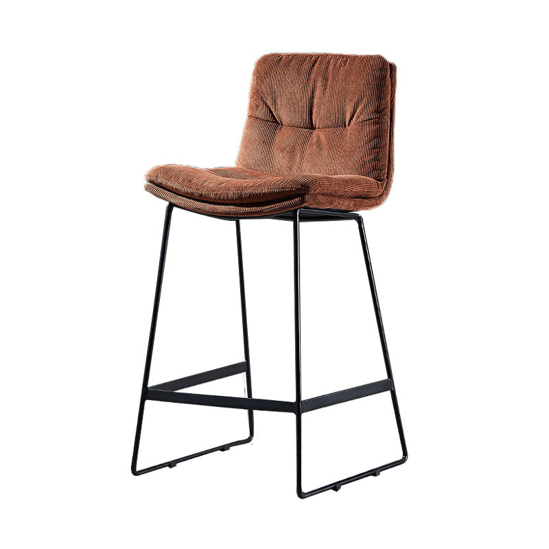 Scandinavian Matte Finish Leather Barstool Restaurant Upholstered Stool Dark Brown 1 Piece Counter Stool(26"H) Clearhalo 'Bar Furniture' 'Bar Stools' 'bar_stools' 'furn' 'furn_bar_stools' 'Furniture' 'furniture_bar_stools' 'Kitchen & Dining Furniture' 4939891