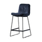 Scandinavian Matte Finish Leather Barstool Restaurant Upholstered Stool Navy Blue 1 Piece Counter Stool(26"H) Clearhalo 'Bar Furniture' 'Bar Stools' 'bar_stools' 'furn' 'furn_bar_stools' 'Furniture' 'furniture_bar_stools' 'Kitchen & Dining Furniture' 4939892