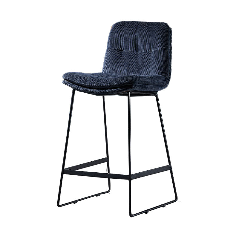 Scandinavian Matte Finish Leather Barstool Restaurant Upholstered Stool Navy Blue 1 Piece Counter Stool(26"H) Clearhalo 'Bar Furniture' 'Bar Stools' 'bar_stools' 'furn' 'furn_bar_stools' 'Furniture' 'furniture_bar_stools' 'Kitchen & Dining Furniture' 4939892