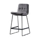 Scandinavian Matte Finish Leather Barstool Restaurant Upholstered Stool Silver Gray 1 Piece Counter Stool(26"H) Clearhalo 'Bar Furniture' 'Bar Stools' 'bar_stools' 'furn' 'furn_bar_stools' 'Furniture' 'furniture_bar_stools' 'Kitchen & Dining Furniture' 4939897