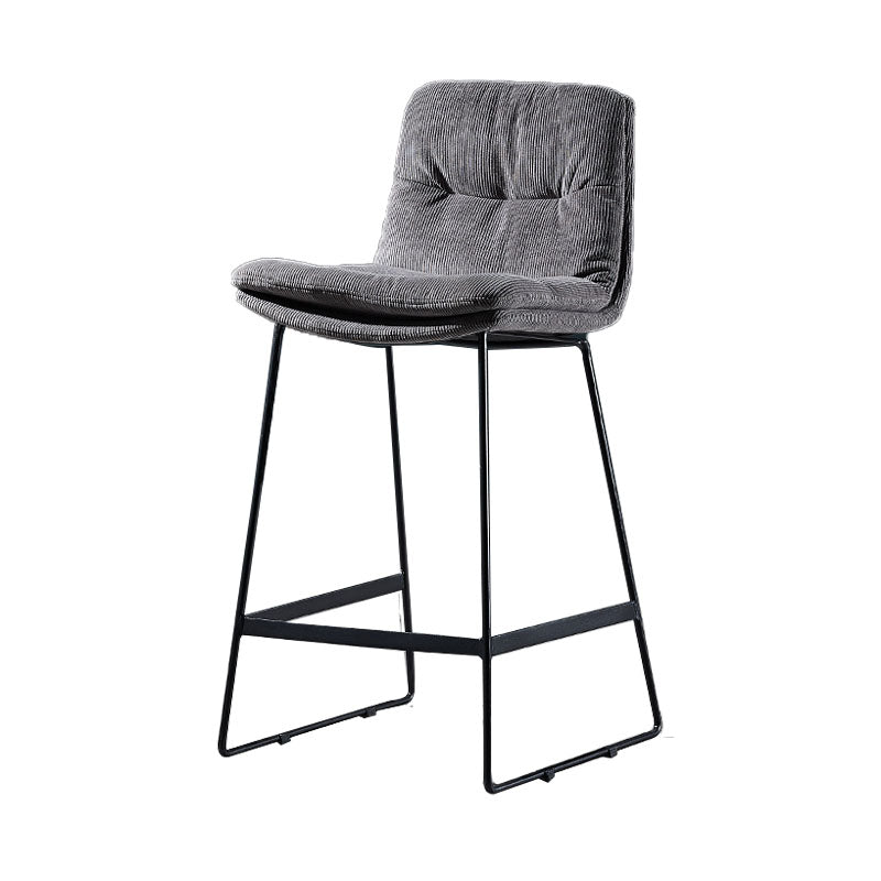 Scandinavian Matte Finish Leather Barstool Restaurant Upholstered Stool Silver Gray 1 Piece Counter Stool(26"H) Clearhalo 'Bar Furniture' 'Bar Stools' 'bar_stools' 'furn' 'furn_bar_stools' 'Furniture' 'furniture_bar_stools' 'Kitchen & Dining Furniture' 4939897