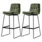 Scandinavian Matte Finish Leather Barstool Restaurant Upholstered Stool Blackish Green 2 Piece Set Bar Stool(30"H) Clearhalo 'Bar Furniture' 'Bar Stools' 'bar_stools' 'furn' 'furn_bar_stools' 'Furniture' 'furniture_bar_stools' 'Kitchen & Dining Furniture' 4939898