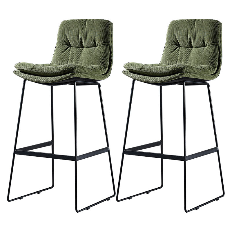Scandinavian Matte Finish Leather Barstool Restaurant Upholstered Stool Blackish Green 2 Piece Set Bar Stool(30"H) Clearhalo 'Bar Furniture' 'Bar Stools' 'bar_stools' 'furn' 'furn_bar_stools' 'Furniture' 'furniture_bar_stools' 'Kitchen & Dining Furniture' 4939898