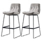 Scandinavian Matte Finish Leather Barstool Restaurant Upholstered Stool Grey 2 Piece Set Bar Stool(30"H) Clearhalo 'Bar Furniture' 'Bar Stools' 'bar_stools' 'furn' 'furn_bar_stools' 'Furniture' 'furniture_bar_stools' 'Kitchen & Dining Furniture' 4939899