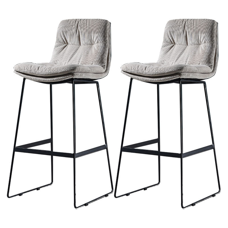 Scandinavian Matte Finish Leather Barstool Restaurant Upholstered Stool Grey 2 Piece Set Bar Stool(30"H) Clearhalo 'Bar Furniture' 'Bar Stools' 'bar_stools' 'furn' 'furn_bar_stools' 'Furniture' 'furniture_bar_stools' 'Kitchen & Dining Furniture' 4939899