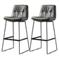 Scandinavian Matte Finish Leather Barstool Restaurant Upholstered Stool Dark Gray 2 Piece Set Bar Stool(30"H) Clearhalo 'Bar Furniture' 'Bar Stools' 'bar_stools' 'furn' 'furn_bar_stools' 'Furniture' 'furniture_bar_stools' 'Kitchen & Dining Furniture' 4939900