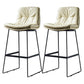 Scandinavian Matte Finish Leather Barstool Restaurant Upholstered Stool Beige 2 Piece Set Bar Stool(30"H) Clearhalo 'Bar Furniture' 'Bar Stools' 'bar_stools' 'furn' 'furn_bar_stools' 'Furniture' 'furniture_bar_stools' 'Kitchen & Dining Furniture' 4939901
