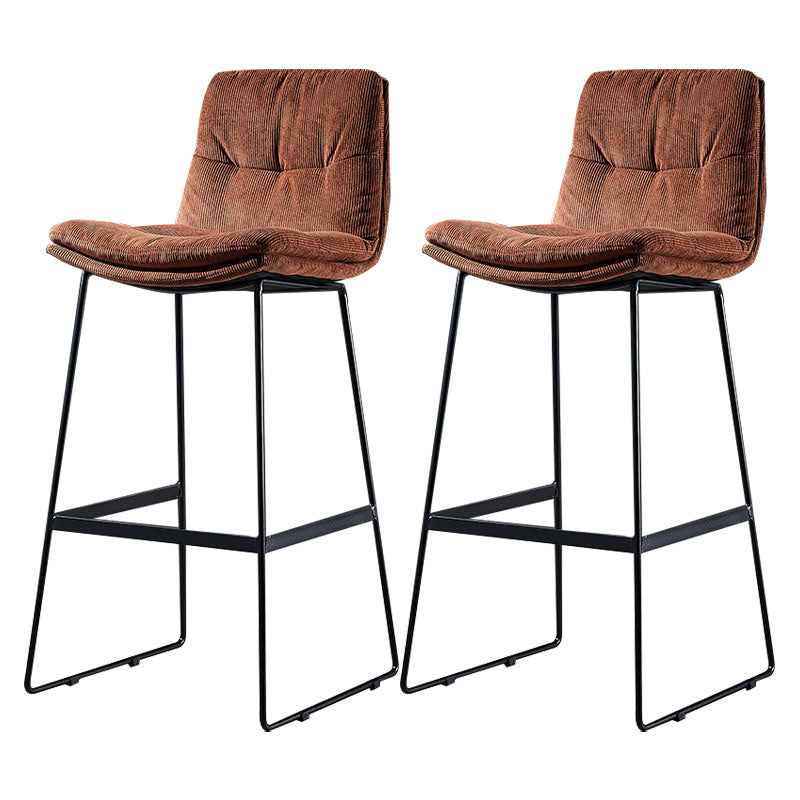 Scandinavian Matte Finish Leather Barstool Restaurant Upholstered Stool Dark Brown 2 Piece Set Bar Stool(30"H) Clearhalo 'Bar Furniture' 'Bar Stools' 'bar_stools' 'furn' 'furn_bar_stools' 'Furniture' 'furniture_bar_stools' 'Kitchen & Dining Furniture' 4939903