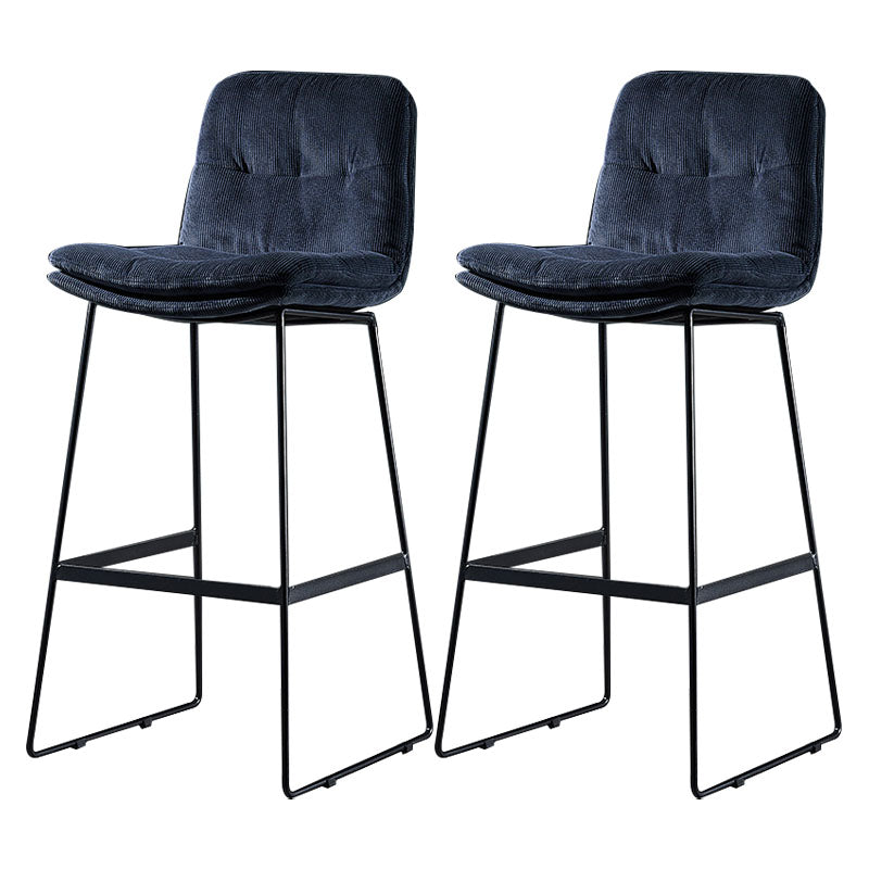 Scandinavian Matte Finish Leather Barstool Restaurant Upholstered Stool Navy Blue 2 Piece Set Bar Stool(30"H) Clearhalo 'Bar Furniture' 'Bar Stools' 'bar_stools' 'furn' 'furn_bar_stools' 'Furniture' 'furniture_bar_stools' 'Kitchen & Dining Furniture' 4939904