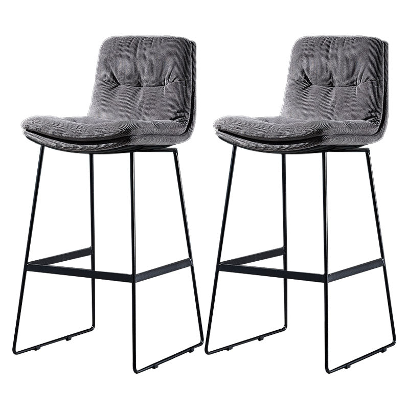 Scandinavian Matte Finish Leather Barstool Restaurant Upholstered Stool Silver Gray 2 Piece Set Bar Stool(30"H) Clearhalo 'Bar Furniture' 'Bar Stools' 'bar_stools' 'furn' 'furn_bar_stools' 'Furniture' 'furniture_bar_stools' 'Kitchen & Dining Furniture' 4939909