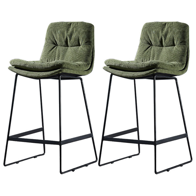 Scandinavian Matte Finish Leather Barstool Restaurant Upholstered Stool Blackish Green 2 Piece Set Counter Stool(26"H) Clearhalo 'Bar Furniture' 'Bar Stools' 'bar_stools' 'furn' 'furn_bar_stools' 'Furniture' 'furniture_bar_stools' 'Kitchen & Dining Furniture' 4939910