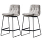 Scandinavian Matte Finish Leather Barstool Restaurant Upholstered Stool Grey 2 Piece Set Counter Stool(26"H) Clearhalo 'Bar Furniture' 'Bar Stools' 'bar_stools' 'furn' 'furn_bar_stools' 'Furniture' 'furniture_bar_stools' 'Kitchen & Dining Furniture' 4939911